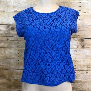 🛍WALTER BAKER | Blue Lace Career Blouse Small